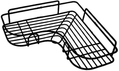 otak BLACK BATROOM CORNER METAL Iron Wall Shelf(Number of Shelves - 1, Black)