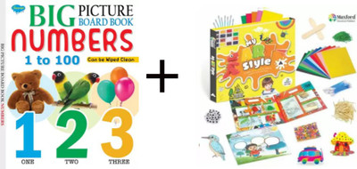 Big Picture Board Book Number 1 To 100 | My Art Style Part A With Material Kit | Picture Number Learning Book For Children(HardBound, Unknown)