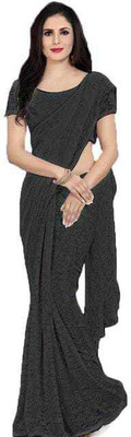 Aarya creation Self Design Bollywood Net Saree(Black)