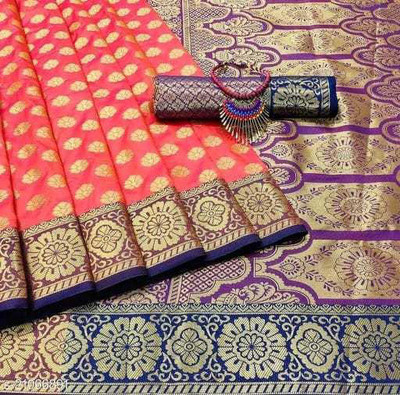 jayant creation Embellished Banarasi Art Silk Saree(Mustard)