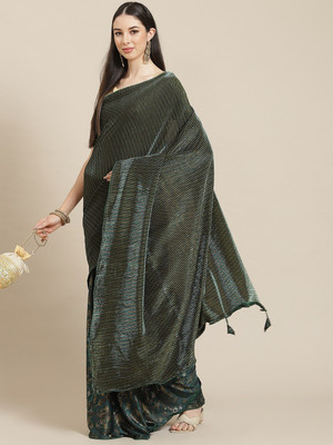 ANOUK Printed Bollywood Polyester Saree(Green)