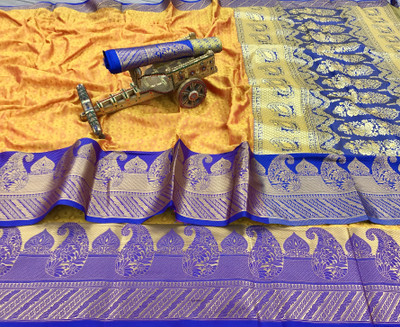 jayant creation Woven Banarasi Art Silk Saree(Orange)