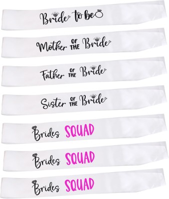 hubops Bride to be sash, Mother ,Father, Sister of The Bride and Bride Squad Sash 7pc