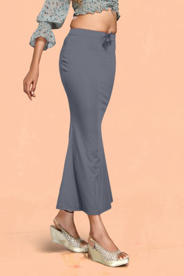 SCUBE DESIGNS Flare Comfy Saree Shapewear Dark Grey (XL) Nylon Blend Petticoat(XL)