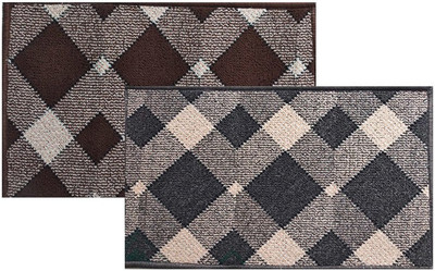 AAZEEM Polyester Door Mat(Multicolor, Free, Pack of 2)