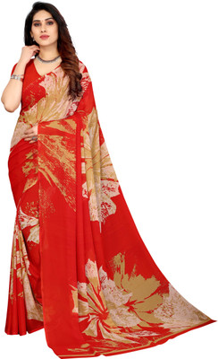 Priyashi Printed Daily Wear Georgette Saree(Red)