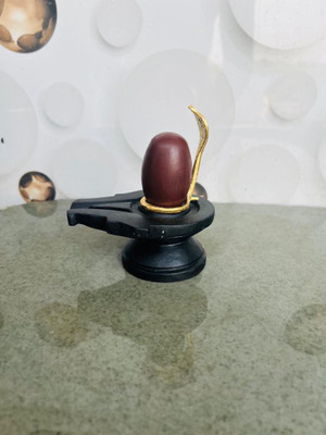 Shree Harishankar shivling art shivling for Home puja Shivling Marble Shivling Stone Shivlinga for Pooja Decorative Showpiece  -  4 cm(Stone, Maroon)