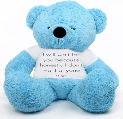 Hug 'n' Feel Bear Wearing I Will Wait for You Because Honestly  - 91 cm(Blue)