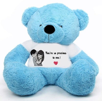 Hug 'n' Feel Big Teddy Bear Wearing a “Your are so Precious to me T-Shirt 4 feet  - 121 cm(Blue)