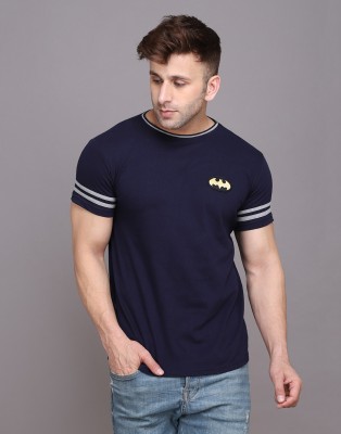 BEYOU FASHION Solid Men Round Neck Dark Blue T-Shirt