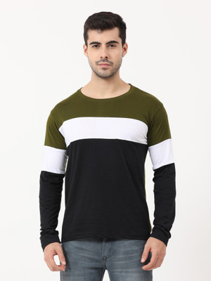 Fleximaa Colorblock Men Round Neck Multicolor T-Shirt