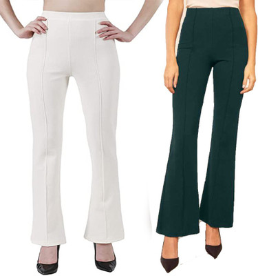 YOZO Regular Fit Women White, Green Trousers