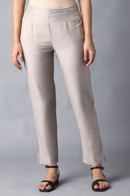 W Slim Fit Women Grey Trousers