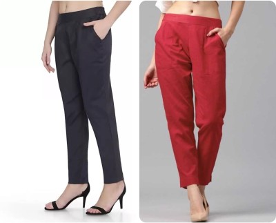 Stylo Urban Regular Fit Women Red, Grey Trousers