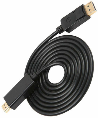 TERABYTE  TV-out Cable 1.6 Meter DP TO HDMI Cable Display Port Male to HDMI Male Full HD Video 1080P(Black, For Computer, 1.6 m)