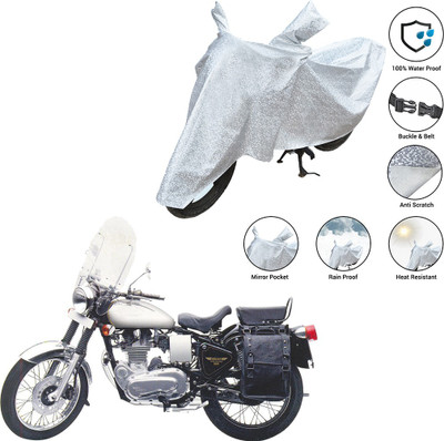 SS FOR YOUR SMART NEEDS Waterproof Two Wheeler Cover for Royal Enfield(Machismo 500, Silver)