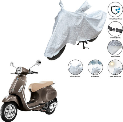 SS FOR YOUR SMART NEEDS Waterproof Two Wheeler Cover for Piaggio(Vespa VXL 125, Silver)