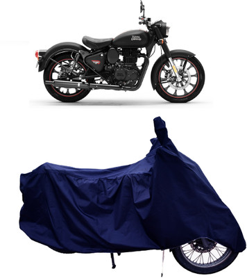 Tricway Two Wheeler Cover for Royal Enfield(Classic Stealth Black BS6, Blue)