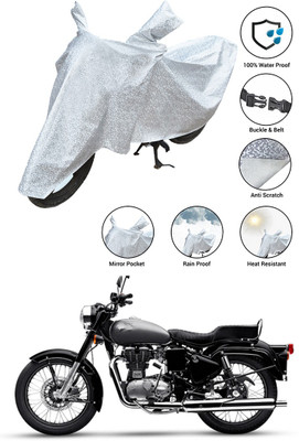 SS FOR YOUR SMART NEEDS Waterproof Two Wheeler Cover for Royal Enfield(350 BS6, Silver)
