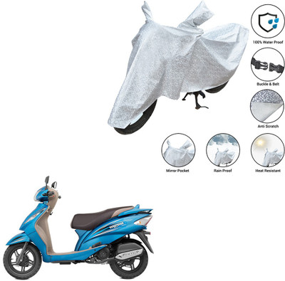 SS FOR YOUR SMART NEEDS Waterproof Two Wheeler Cover for TVS(Wego, Silver)