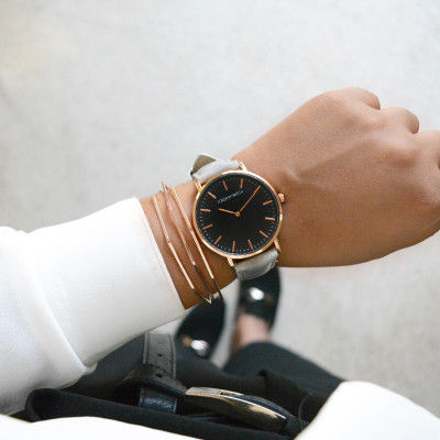 Joker & Witch Grey Is the New Black Bracelet Stack Analog Watch  - For Women