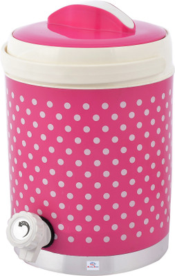 Heart Home Dot Printed Insulated Water Camper For Picnic,Office With Handle, 3.5 Ltrs(Pink) Bottled Water Dispenser
