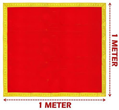 B craft (Size: 1 Meter) Big Large Size Velvet Pooja Aasan Cloth for Puja Home Temple Altar Cloth
