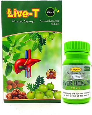 Tara Herbal Pharmaceutical Live-T Panak Tonic 450ml & Ever Health 50 Capsule For Liver Care(Pack Of 2)(Pack of 2)