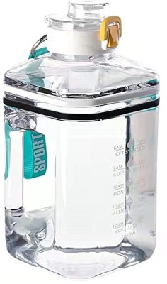 RIANZ Motivational Sports 2.2L White Transparent Gallon Water Bottle 2200 ml Bottle(Pack of 1, White, PET)