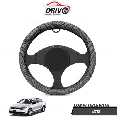 Drivo Steering Cover For Volkswagen Jetta(Grey, Leatherite)