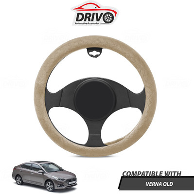 Drivo Steering Cover For Hyundai Verna(Beige, Leatherite)