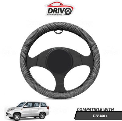 Drivo Steering Cover For Mahindra TUV 300(Grey, Leatherite)