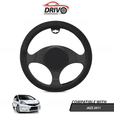 Drivo Steering Cover For Honda Jazz(Black, Leatherite)