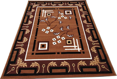 R CARPETS Gold Silk Carpet(5 ft,  X 7 ft, Rectangle)