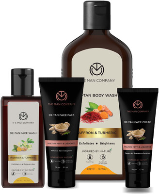 THE MAN COMPANY De-Tan Dhamaal Combo | De-Tan Face Wash, Face Gel, Face Pack & Cream