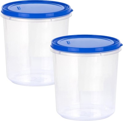 Miranshi Enterprise Polypropylene Grocery Container  - 7 L(Pack of 2, Blue, Clear)