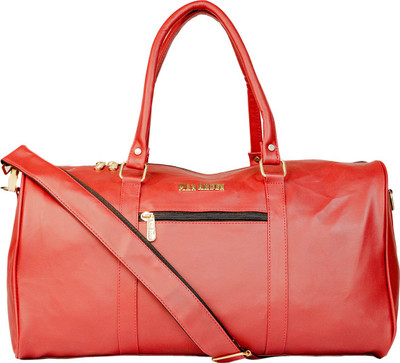 Man Arden The Regal Red PVC Leather Barrel Style Duffel Without Wheels