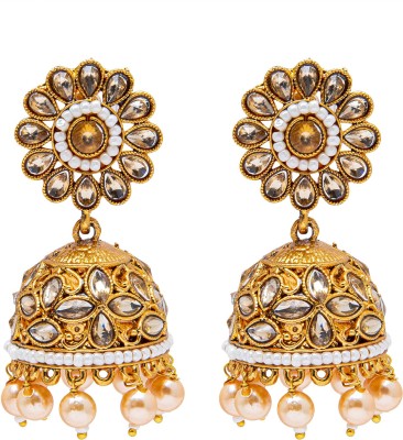 Shining Jewel Jhumka Earrings Cubic Zirconia Brass Jhumki Earring