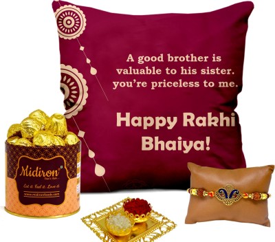Midiron Rakhi Gifts for Brother / Bhai | Rakshabandhan Gift for Brother DTRakhiR73-75 Polyester Gift Box(Multicolor)