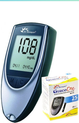 Dr. Morepen Bg. 03 25 strip with meter 25 Glucometer Strips