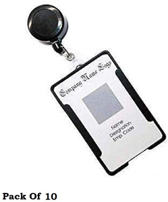NSSP Plastic, Stainless Steel ID Badge Reel, ID Badge Holder(Pack of 10)