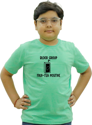CHOMBOOKA Boys Printed Cotton Blend Regular T Shirt(Green, Pack of 1)