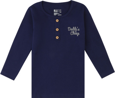 BodyCare Baby Boys Printed Cotton Blend Regular T Shirt(Blue, Pack of 1)