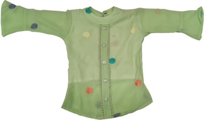 MUMMASCHOICE Girls Casual Cotton Blend Top(Green, Pack of 1)