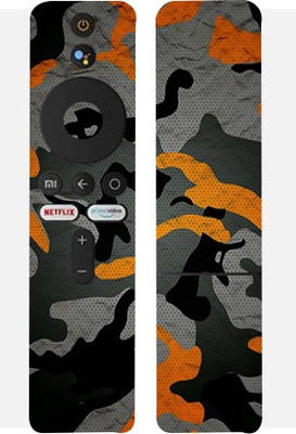 Jeeva Creation Mi Smart LED Tv Remote, led tv remote Mobile Skin(Ultra Military Orange Camouflage Skin With High Matte Finish.)