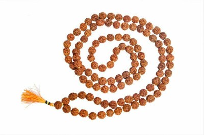 MN Enterprises Lab Certifed 5 Mukhi Nepal Rudraksha Mala with 7mm 108+1 Beads - Original Beads Wood Chain