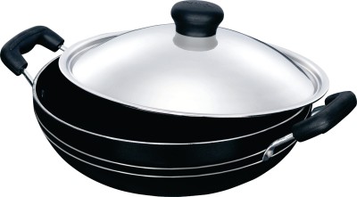 Pigeon Non Stick Kadhai with Lid 200 mm Kadhai 20 cm diameter with Lid 2 L capacity(Aluminium, Non-stick)