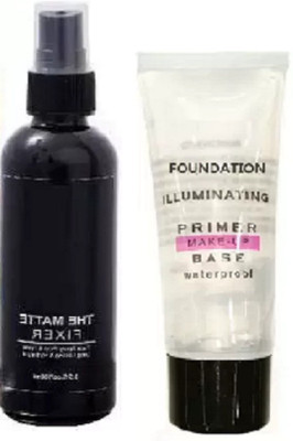 Aylily FOUNDATION ILLUMINATING MAKEUP WITH MAKEUP BASE PRIMER WITH MAKEUP FIXER Primer  - 150 ml(TRANSPARENT)