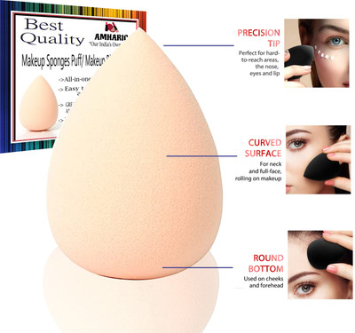 AMHARIC Professional Beauty Makeup Sponge Blender Puff For Blending Face Makeup