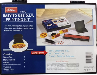 SHINY Rubber Stamp Kit S-100 (4mm Characters) Rubber stamp Kit(Free, Blue)